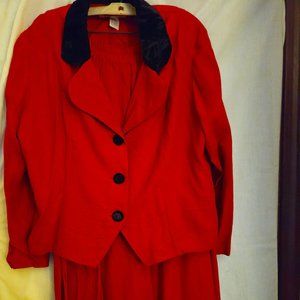 Plus Size Red Business Suit for Women-Holiday Office Party?